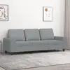 Image de Canapé À 3 Places Gris Clair 180 Cm Tissu Vidaxl