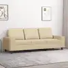 Image de Canapé À 3 Places Crème 180 Cm Tissu Vidaxl