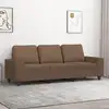 Image de Canapé À 3 Places Marron 180 Cm Tissu Vidaxl