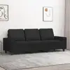 Image de Canapé À 3 Places Noir 180 Cm Tissu Vidaxl