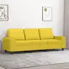 Image de Canapé À 3 Places Jaune Clair 180 Cm Tissu Vidaxl