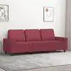 Image de Canapé À 3 Places Rouge Bordeaux 180 Cm Tissu Vidaxl