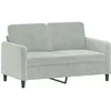 Image de Canapé À 2 Places Gris Clair 120 Cm Velours Vidaxl