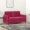 Image de Canapé À 2 Places Rouge Bordeaux 120 Cm Velours Vidaxl