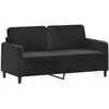 Image de Vidaxl canapé à 2 places noir 140 cm velours