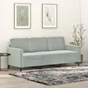 Image de Canapé À 3 Places Gris Clair 180 Cm Velours Vidaxl