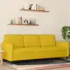 Image de Canapé À 3 Places Jaune 180 Cm Velours Vidaxl