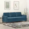 Image de Canapé À 3 Places Bleu 180 Cm Velours Vidaxl