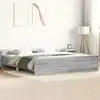 Image de Cadre De Lit Sans Matelas Sonoma Gris 200x200 Cm Vidaxl