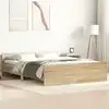 Image de Cadre De Lit Sans Matelas Chêne Sonoma 135x190 Cm Vidaxl