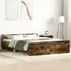 Image de Cadre De Lit Sans Matelas Ch  ne Fum © 135x190 Cm Vidaxl