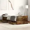 Image de Cadre De Lit Sans Matelas Chêne Fumé 100x200 Cm Vidaxl