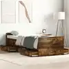 Image de Cadre De Lit Sans Matelas Chêne Fumé 75x190 Cm Vidaxl