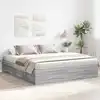 Image de Cadre De Lit Sans Matelas Sonoma Gris 200x200 Cm Vidaxl