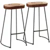 Image de Tabourets De Bar Lot De 2 Marron Foncé 44x37,5x78 Cm Vidaxl