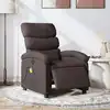 Image de Fauteuil De Massage Inclinable Électrique Marron Foncé Tissu Vidaxl