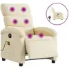 Image de Vidaxl fauteuil inclinable de massage électrique crème tissu
