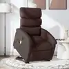 Image de Fauteuil Inclinable De Massage Électrique Marron Foncé Tissu Vidaxl