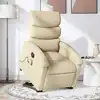 Image de Fauteuil Inclinable De Massage Électrique Crème Tissu Vidaxl