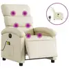 Image de Vidaxl fauteuil de massage inclinable électrique crème similicuir