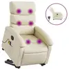 Image de Vidaxl fauteuil inclinable de massage électrique crème similicuir