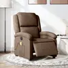 Image de Fauteuil Inclinable De Massage Électrique Marron Tissu Vidaxl