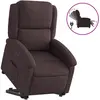 Image de Fauteuil Inclinable Électrique Marron Foncé Tissu Vidaxl