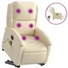 Image de Vidaxl fauteuil inclinable de massage électrique crème tissu