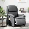 Image de Fauteuil De Massage Inclinable Électrique Gris Similicuir Vidaxl
