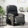 Image de Fauteuil De Massage Inclinable Électrique Noir Cuir Véritable Vidaxl