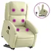 Image de Vidaxl fauteuil inclinable de massage crème cuir véritable