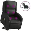 Image de Vidaxl fauteuil inclinable de massage électrique noir cuir véritable