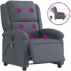 Image de Fauteuil Inclinable De Massage Électrique Gris Foncé Velours Vidaxl