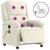 Image de Vidaxl fauteuil inclinable de massage électrique crème velours