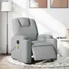 Image de Fauteuil De Massage Inclinable Électrique Gris Clair Tissu Vidaxl