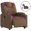 Image de Fauteuil Inclinable De Massage Électrique Marron Tissu Vidaxl