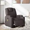 Image de Fauteuil De Massage Inclinable Électrique Marron Foncé Tissu Vidaxl