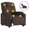 Image de Vidaxl fauteuil de massage inclinable électrique marron foncé tissu