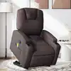 Image de Fauteuil Inclinable De Massage Marron Foncé Tissu Vidaxl