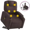Image de Vidaxl fauteuil inclinable de massage marron foncé tissu