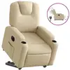 Image de Vidaxl fauteuil inclinable électrique crème tissu