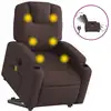 Image de Vidaxl fauteuil inclinable de massage électrique marron foncé tissu