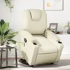 Image de Fauteuil Inclinable De Massage Crème Similicuir Vidaxl