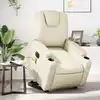 Image de Fauteuil Inclinable De Massage Électrique Crème Similicuir Vidaxl