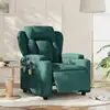 Image de Fauteuil De Massage Inclinable Électrique Vert Foncé Tissu Vidaxl