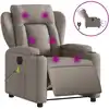 Image de Fauteuil De Massage Inclinable Électrique Taupe Tissu Vidaxl