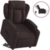 Image de Fauteuil Inclinable Électrique Marron Foncé Tissu Vidaxl