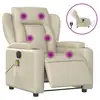 Image de Vidaxl fauteuil de massage inclinable électrique crème similicuir