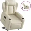 Image de Fauteuil Inclinable Électrique Crème Similicuir Vidaxl