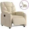Image de Fauteuil Inclinable Électrique Crème Tissu Vidaxl